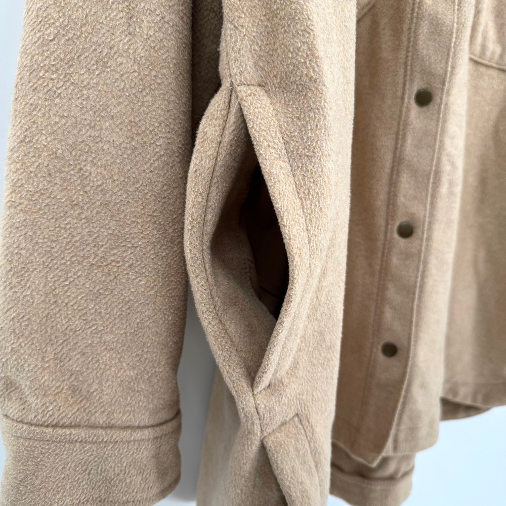 Old Navy Classic Camel Brushed-Twill Front Snap Round Hem Shacket Women's XL‎ - Picture 5 of 12